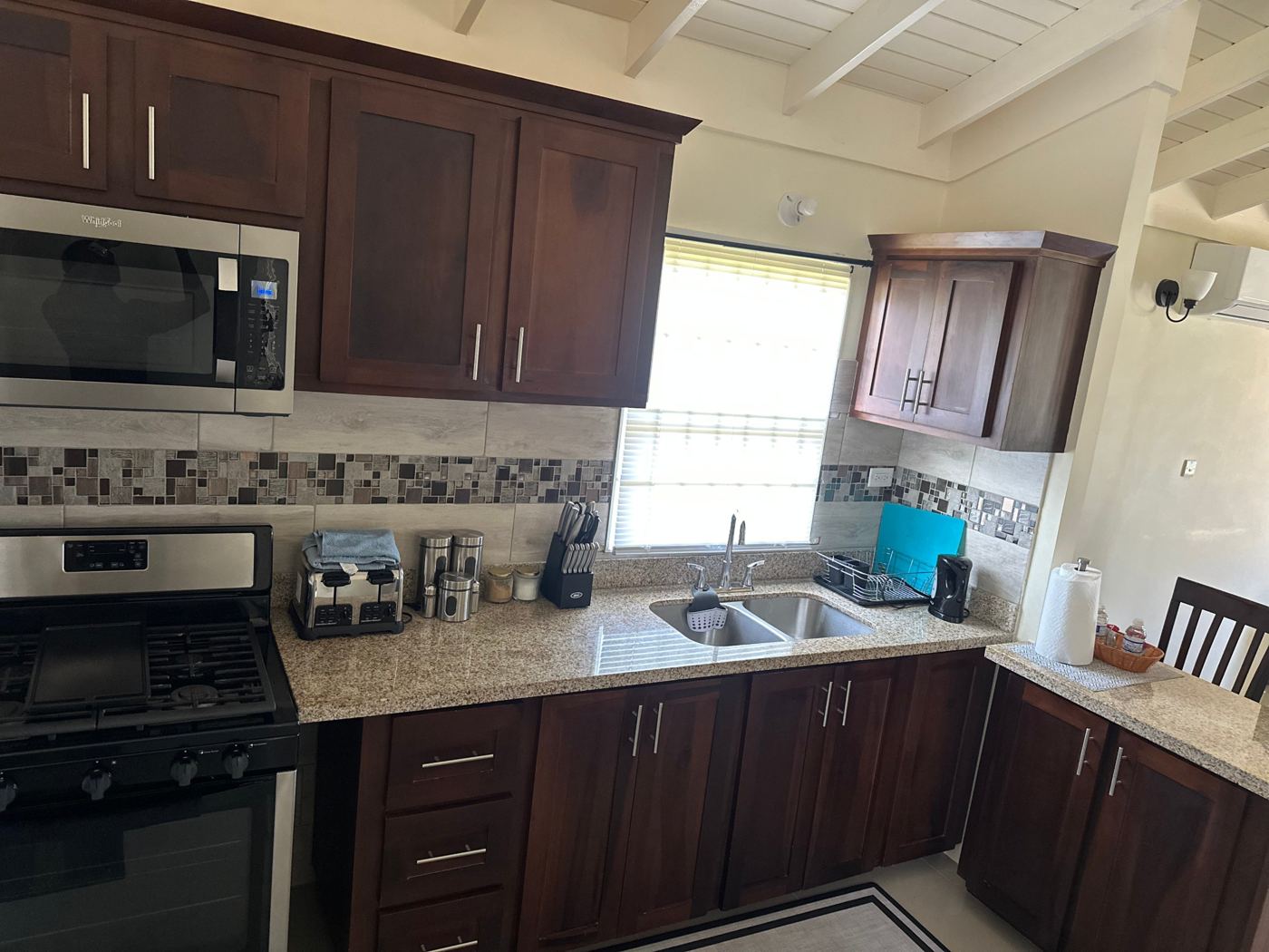 Kitchen with granite counters and stainless steel appliances